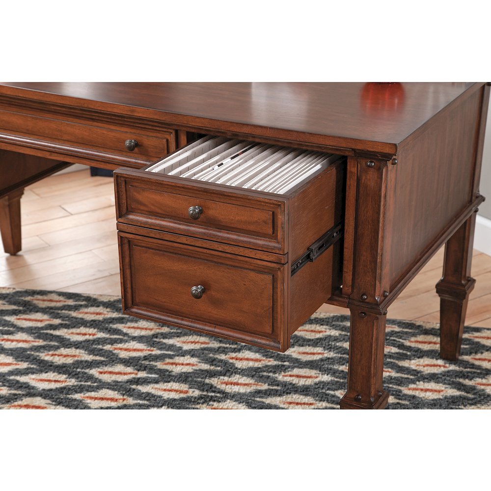 Sedona 60″ Storage Desk with Power – Cinnamon Cherry