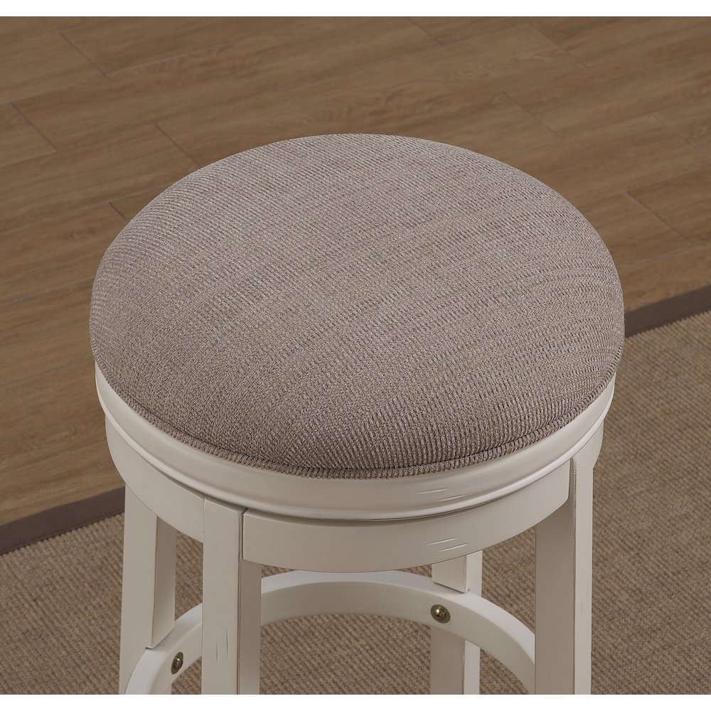 Aversa 34″ Backless Swivel Stool – Distressed Antique White