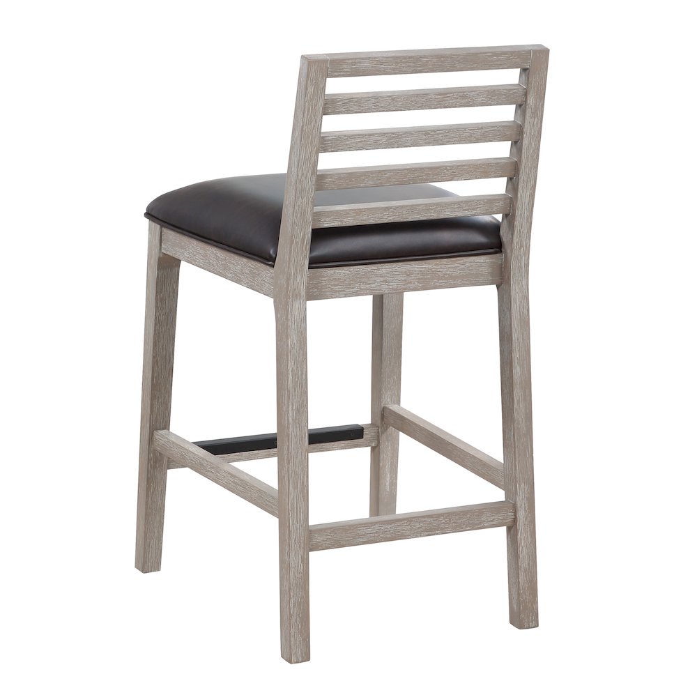 Siri 26″ Wood Stool – Driftwood Grey