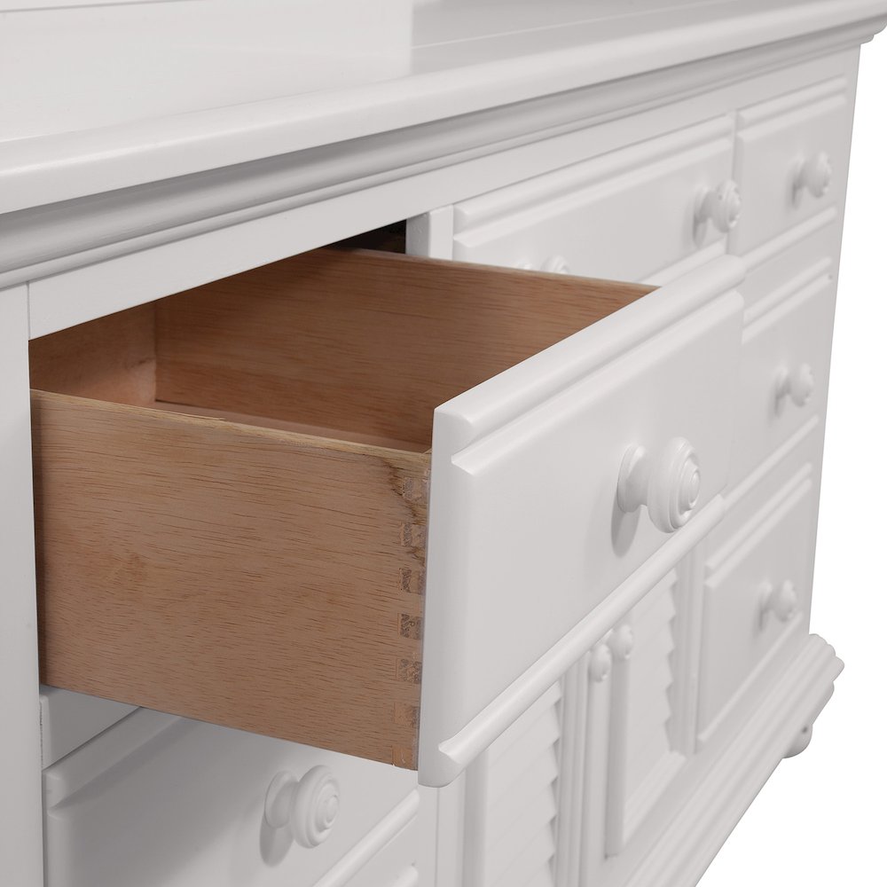Cottage Traditions Triple Dresser with Mirror – White Cottage