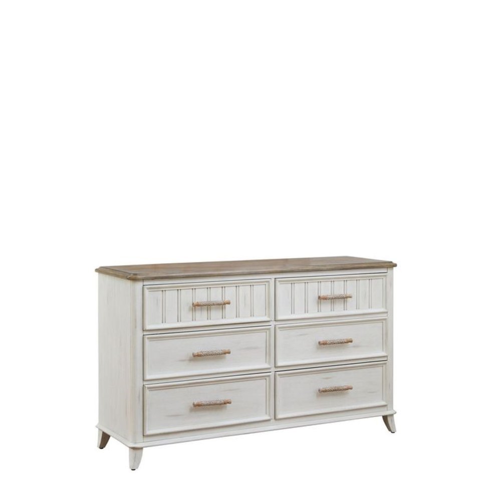 Beach Comber Dresser – Weathered White – Sand Top