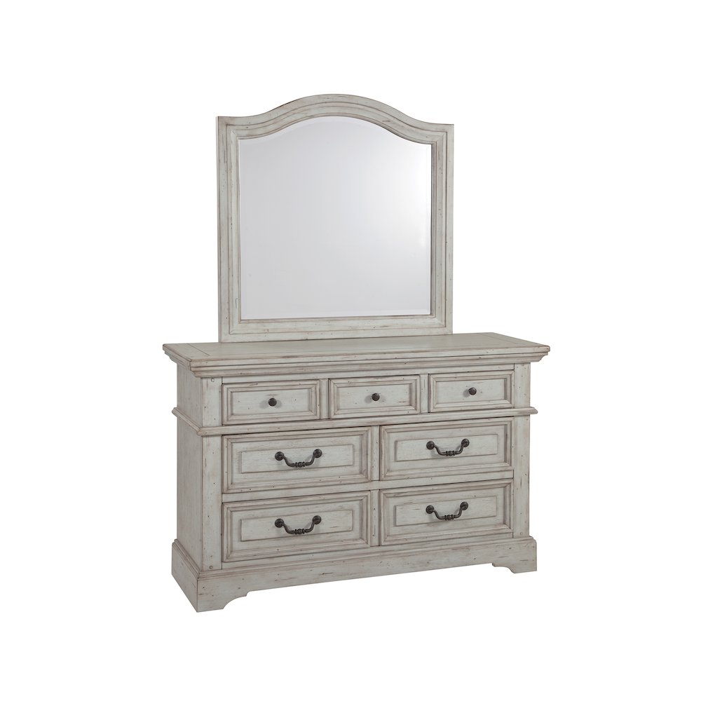 Stonebrook Double Dresser with Mirror – Light Distressed Antique Gray