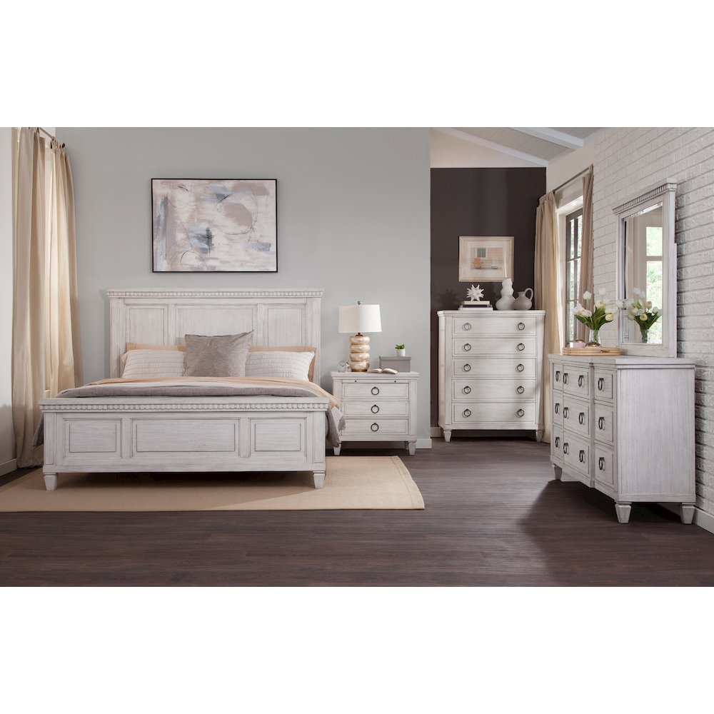 Salter Path Queen Bed – White Grain