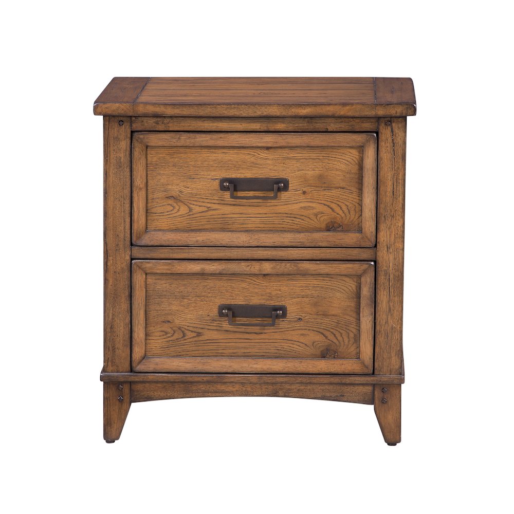 Oakdale 2-Drawer Nightstand – Honey Oak