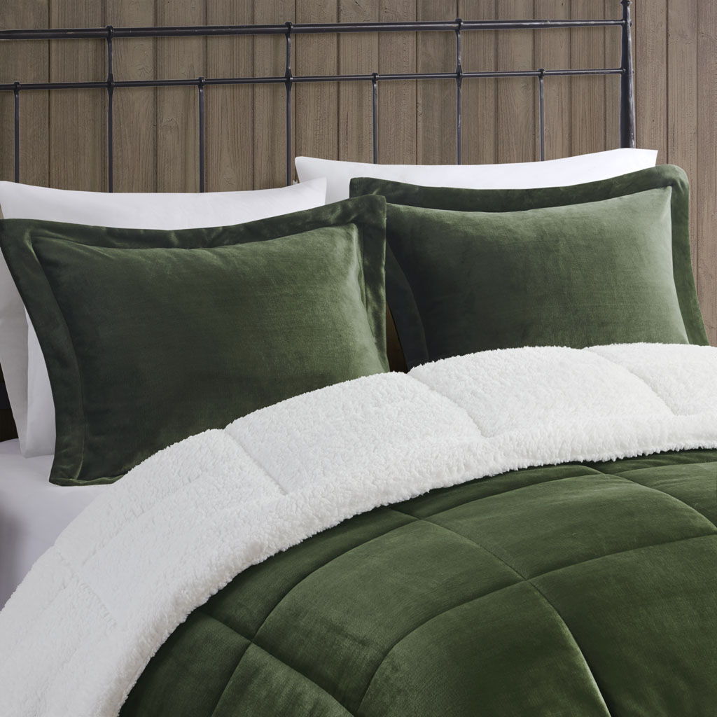 Alton Plush to Sherpa Down Alternative Comforter Set