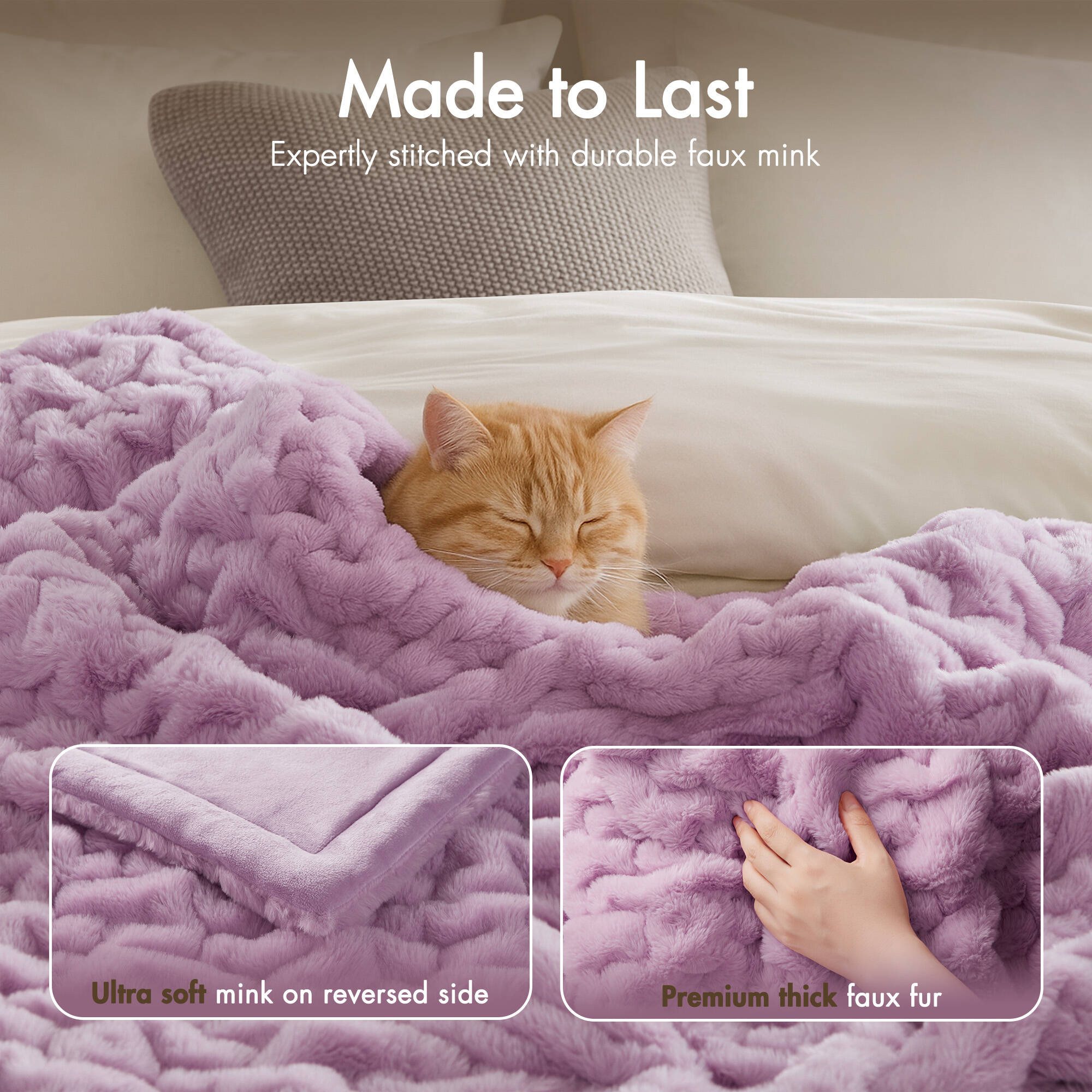 Ruched Fur Throw
