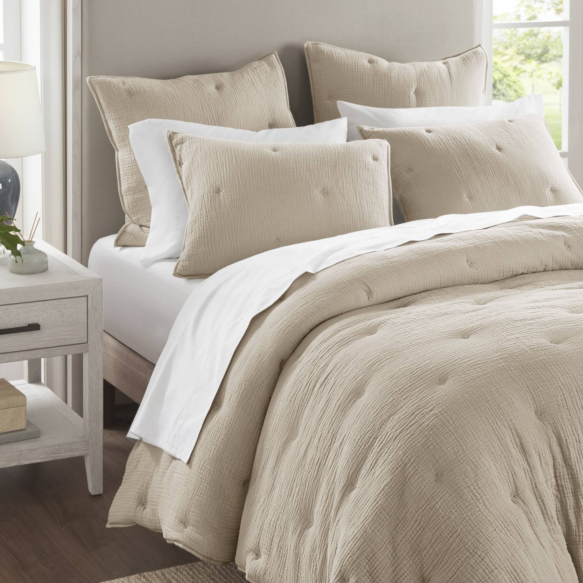 Breeze cotton gauze embroidered Euro Sham