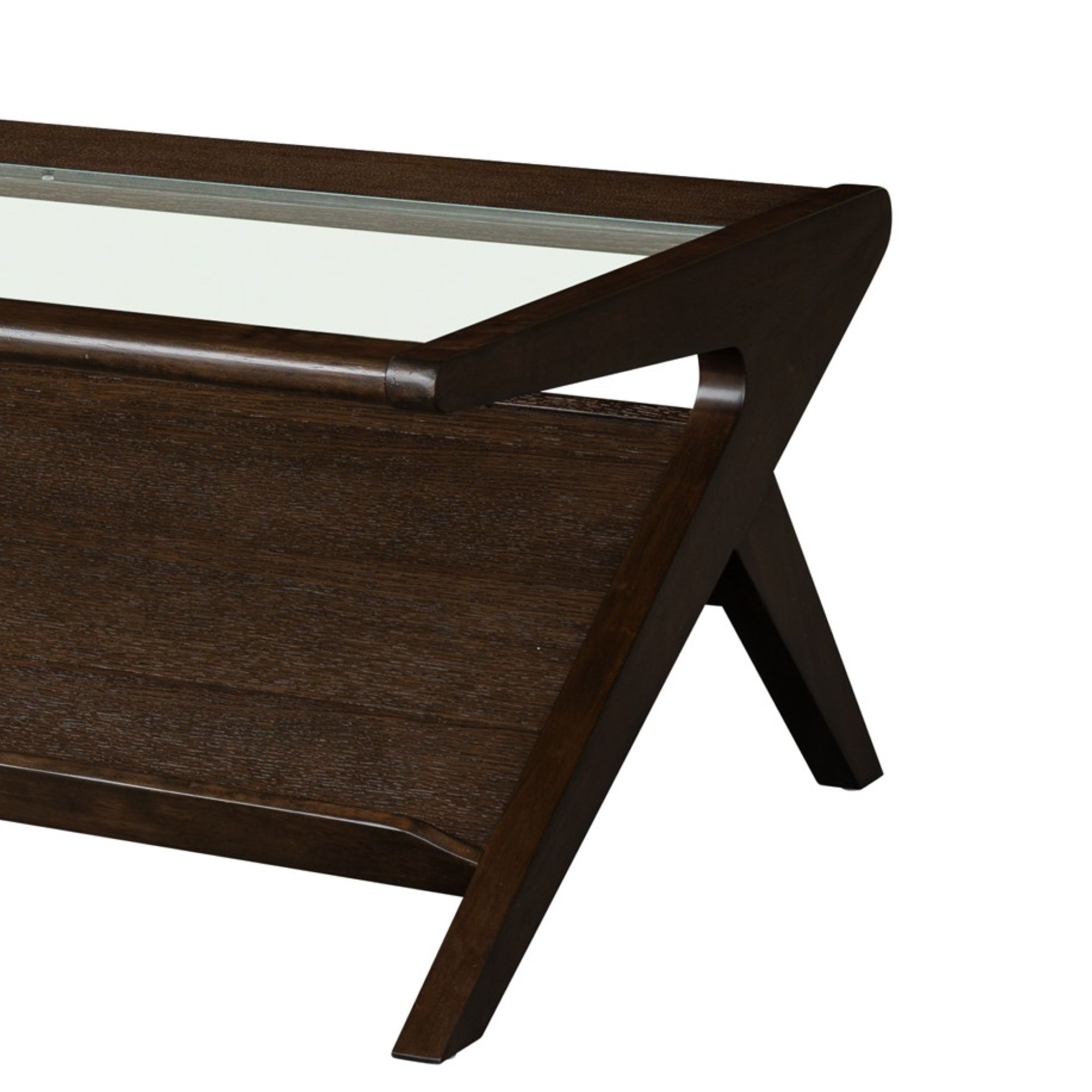 Rocket wood & tempered glass coffee table