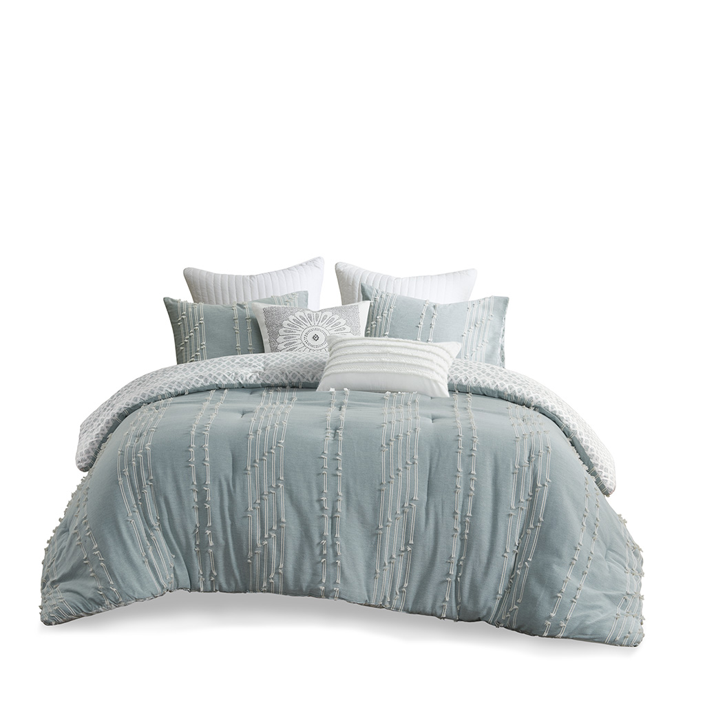 Kara 3 Piece Cotton Jacquard Comforter Set