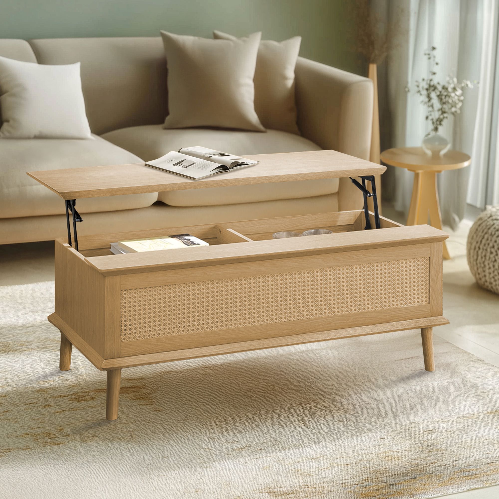 Teagan Lift-Top Rattan Coffee Table