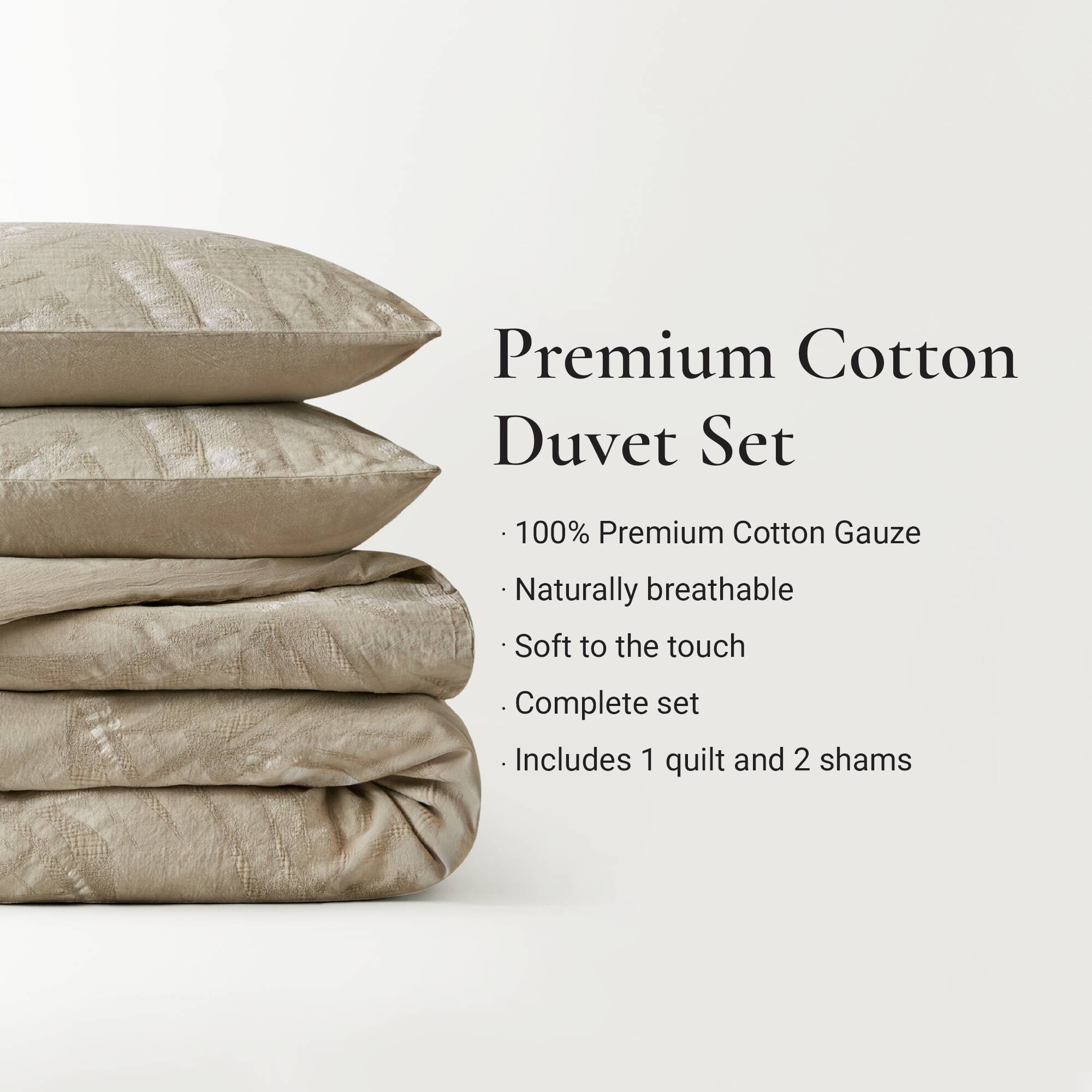 Coastal Leaves 3 Piece 3 Piece Cotton Duvet Set