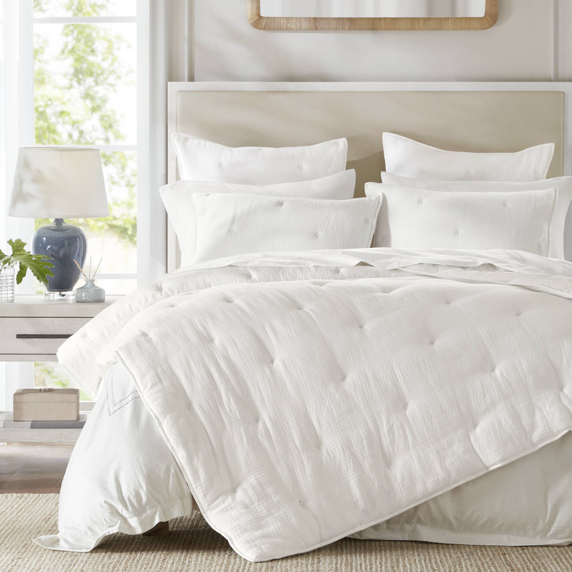 Breeze cotton gauze embroidered Quilt Set