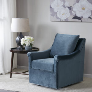 Deanna Upholstered Swivel Accent Chair from Madison Park in  Blue. Deanna Upholstered Swivel Accent Chair from Madison Park in  Blue. Deanna Upholstered Swivel Accent Chair from Madison Park in  Blue. Deanna Upholstered Swivel Accent Chair from Madison Park in  Blue. Deanna Upholstered Swivel Accent Chair from Madison Park in  Blue.