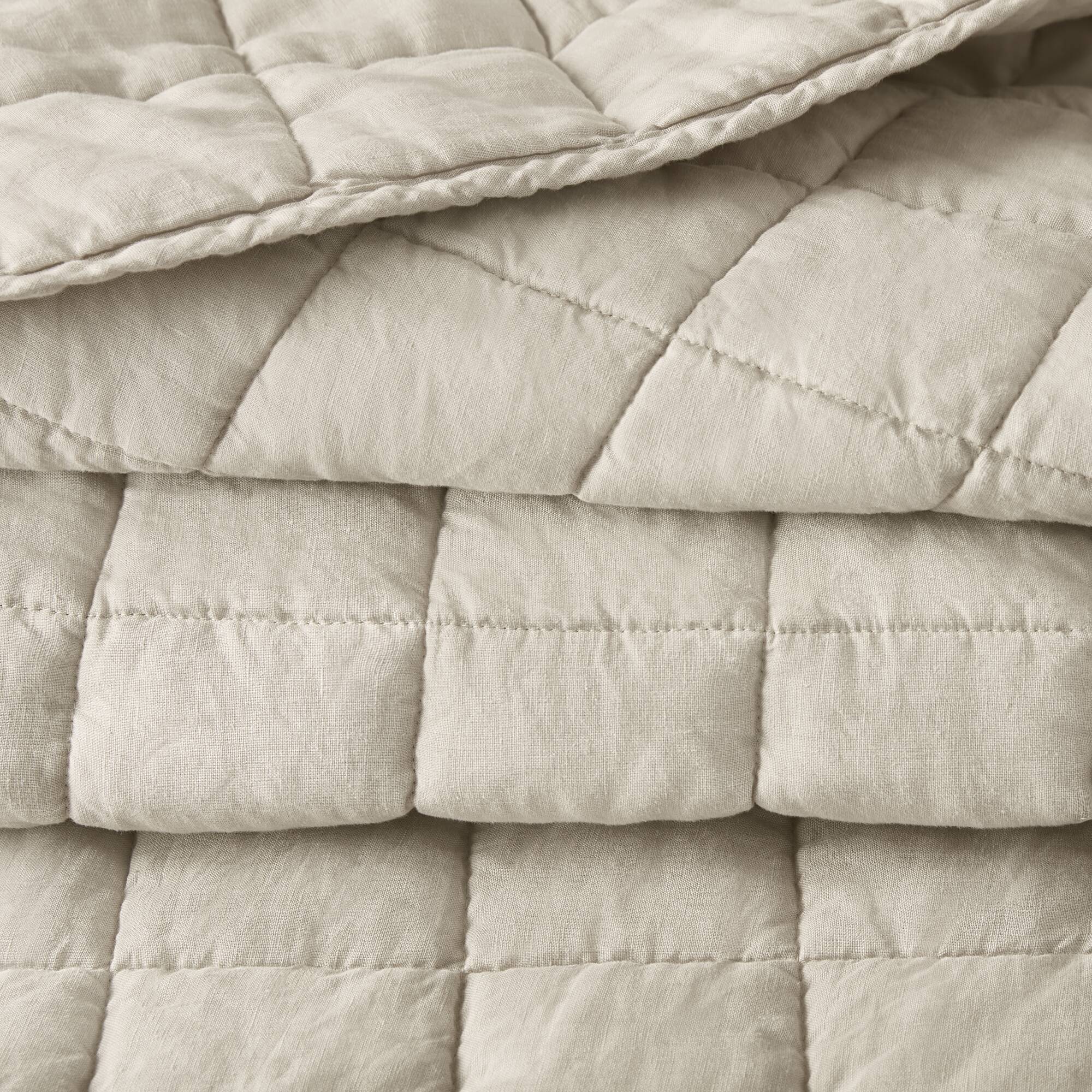 French Flax Linen Garment Washed Quilt Set