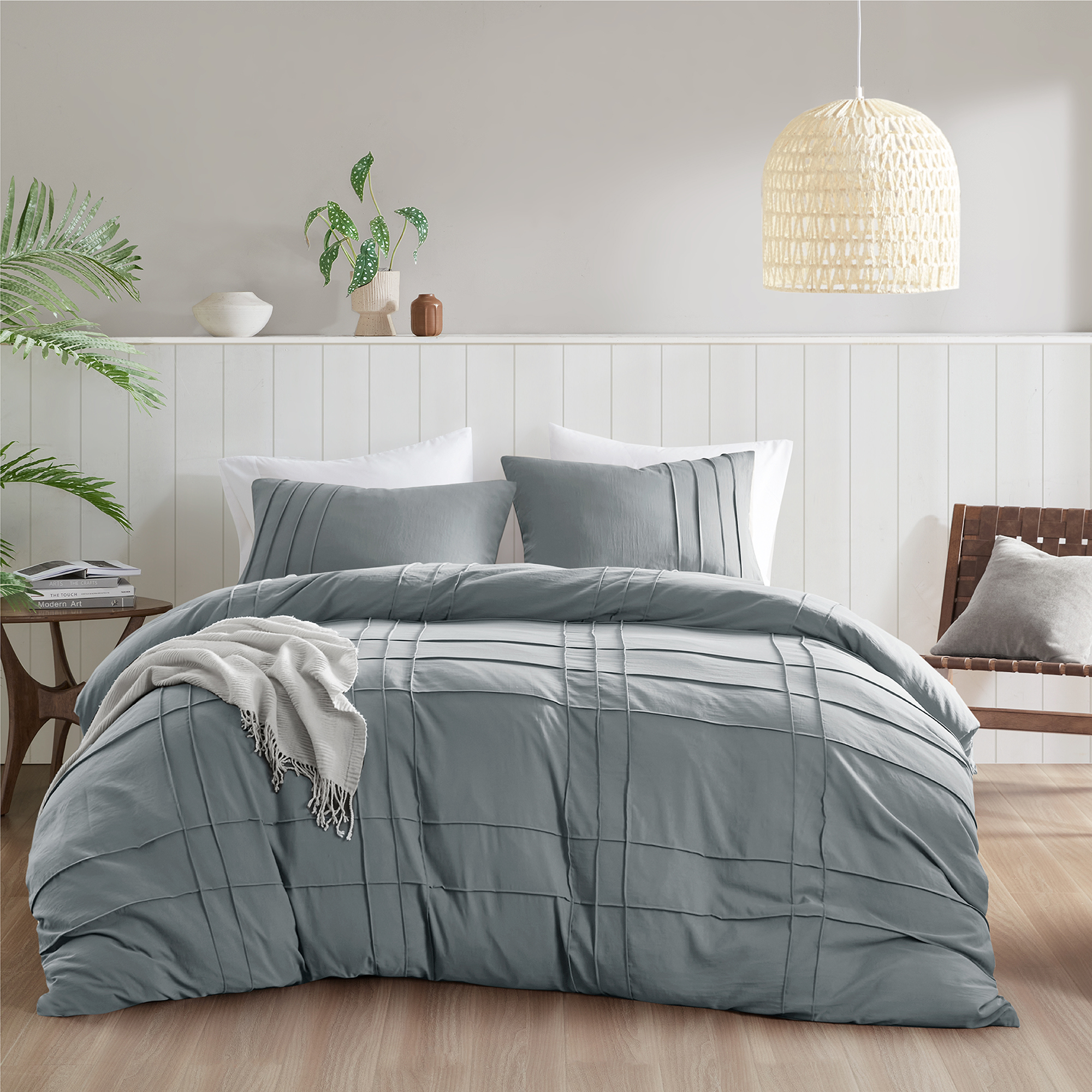 Walker Soft Washed Pleated Duvet Cover Set