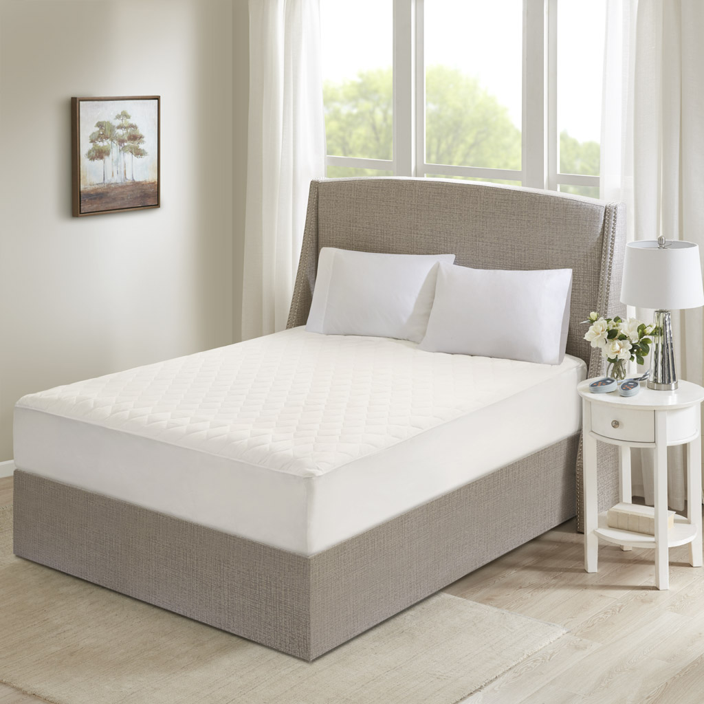 Cotton Deep Pocket Heated Mattress Pad-20 Heat Settings