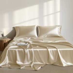 Satin Luxury Sheet Set from Madison Park Essentials in  Champagne. Satin Luxury Sheet Set from Madison Park Essentials in  Champagne. Satin Luxury Sheet Set from Madison Park Essentials in  Champagne. Satin Luxury Sheet Set from Madison Park Essentials in  Champagne. Satin Luxury Sheet Set from Madison Park Essentials in  Champagne.