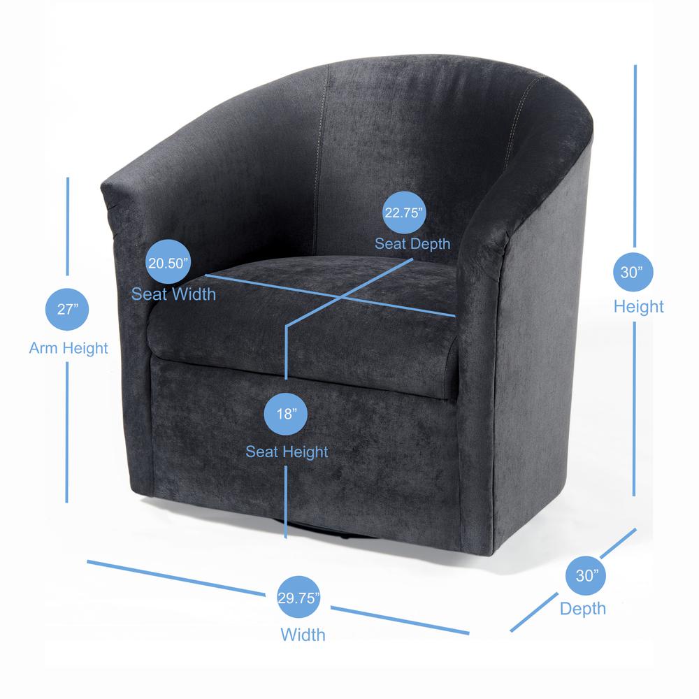 Elizabeth Charcoal Swivel Chair