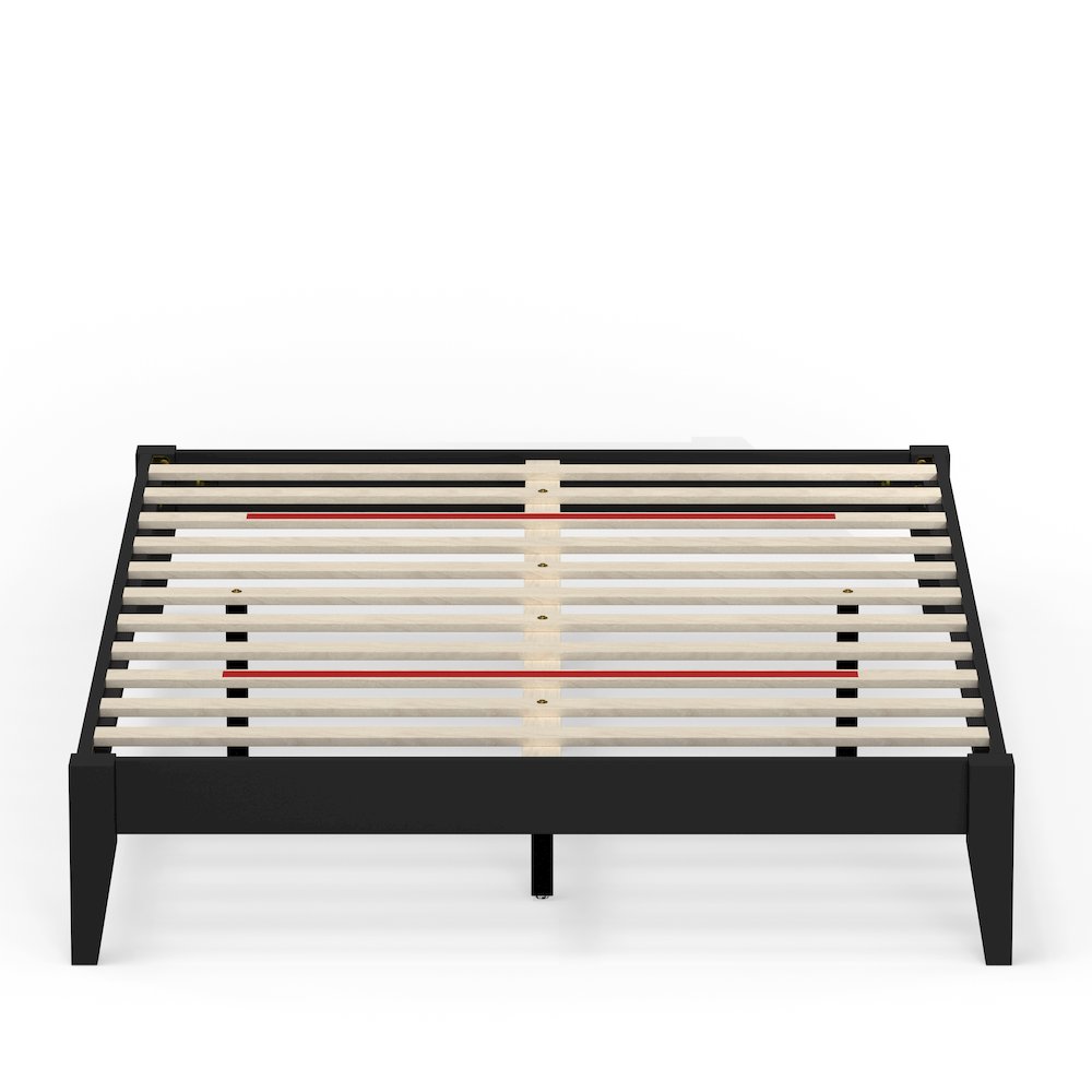 Serene Farmhouse Style Full Wood Bed Frame – Black