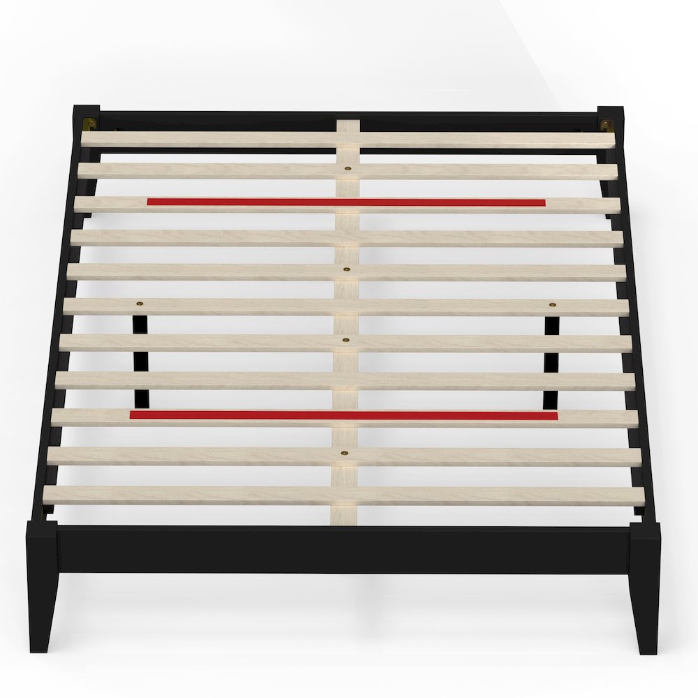 Serene Farmhouse Style Full Wood Bed Frame – Black