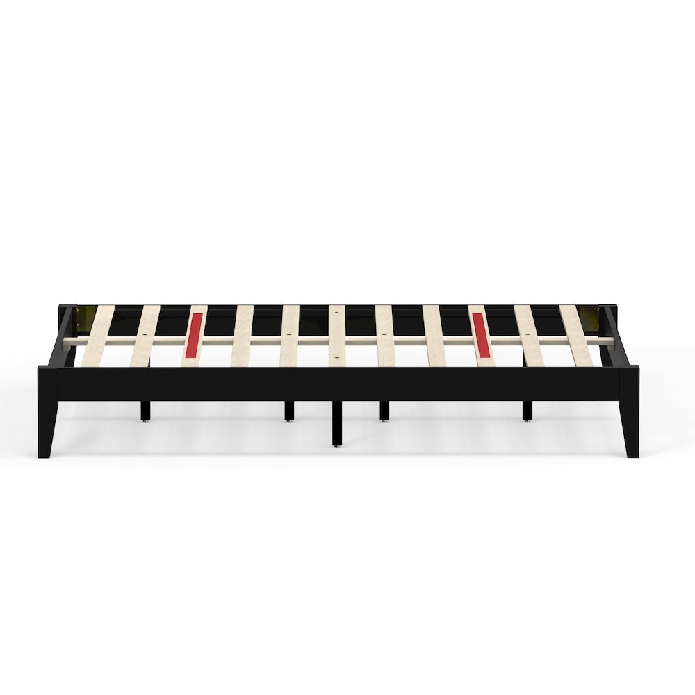 Serene Farmhouse Style Full Wood Bed Frame – Black