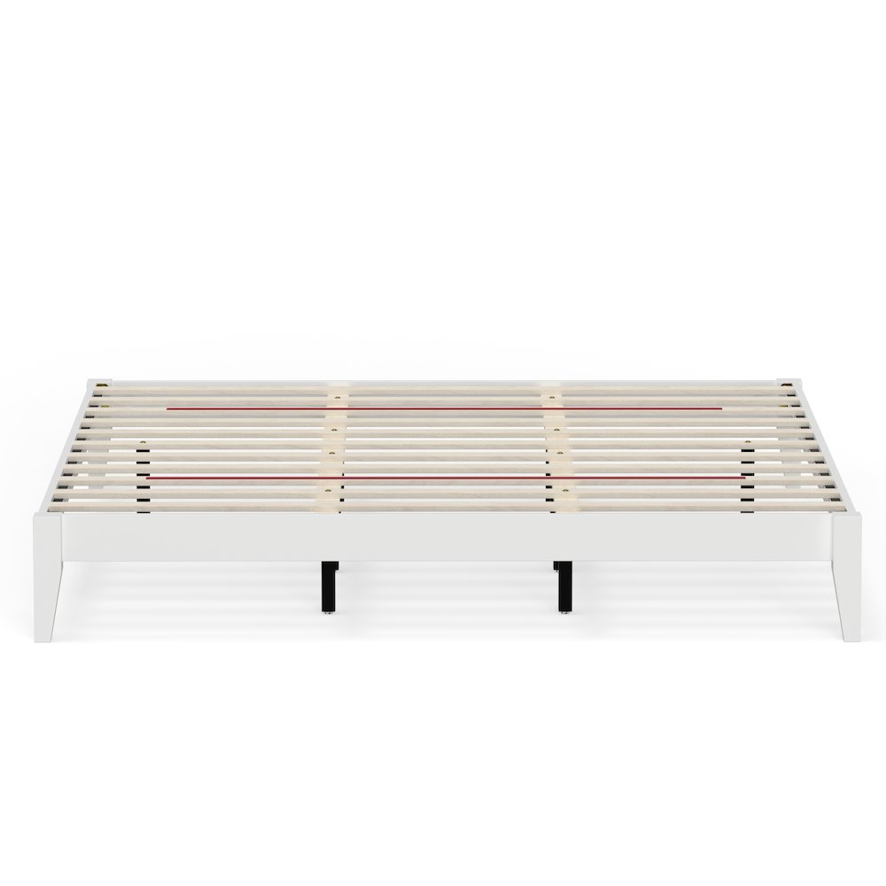 Serene Farmhouse Style King Wood Bed Frame – White