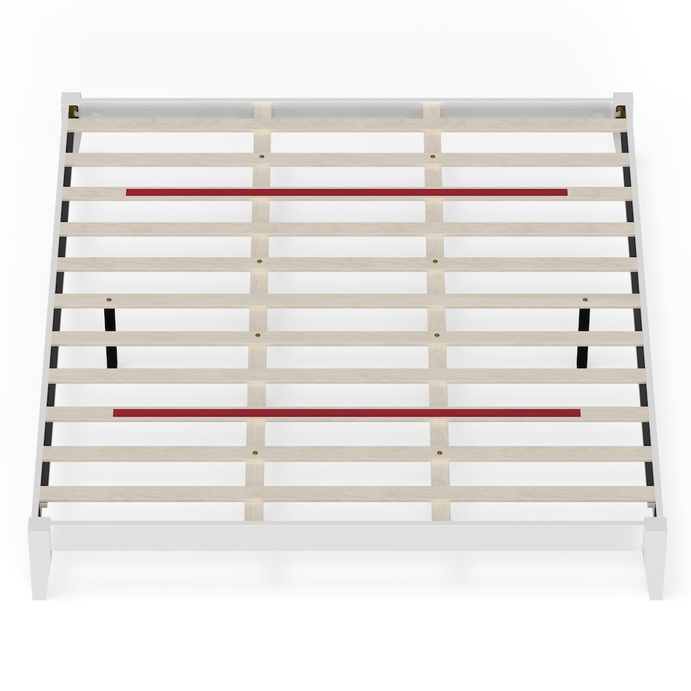 Serene Farmhouse Style King Wood Bed Frame – White
