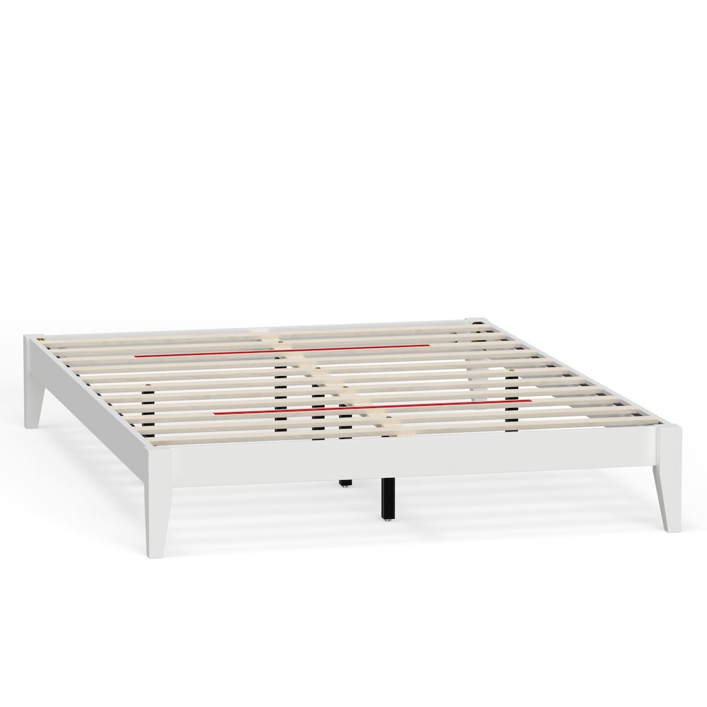Serene Farmhouse Style Queen Wood Bed Frame – White