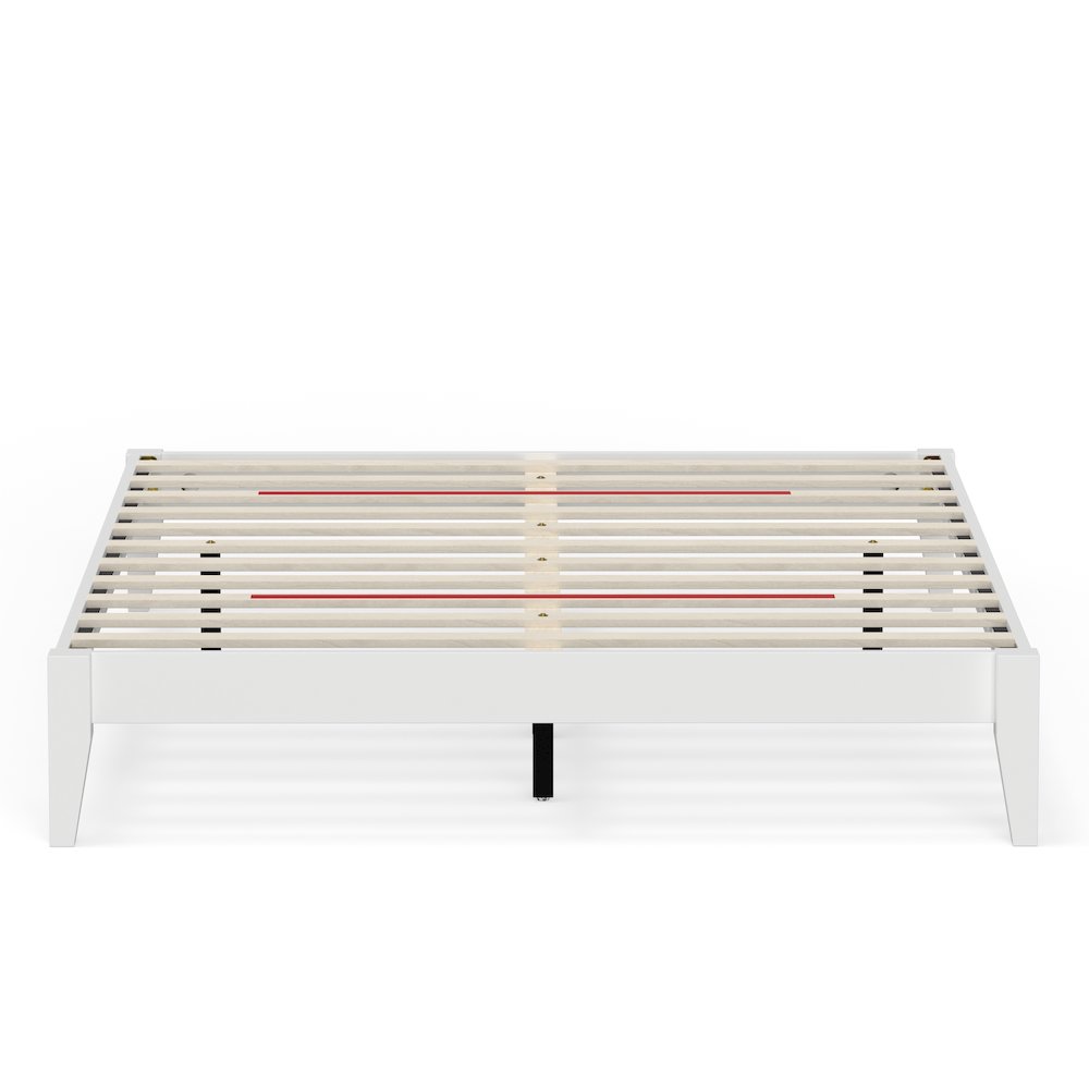 Serene Farmhouse Style Queen Wood Bed Frame – White
