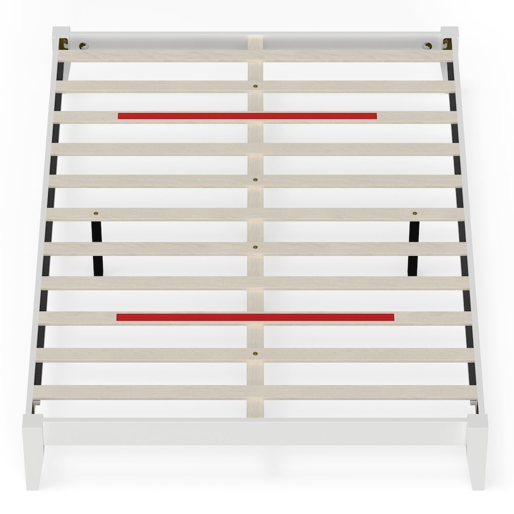 Serene Farmhouse Style Queen Wood Bed Frame – White