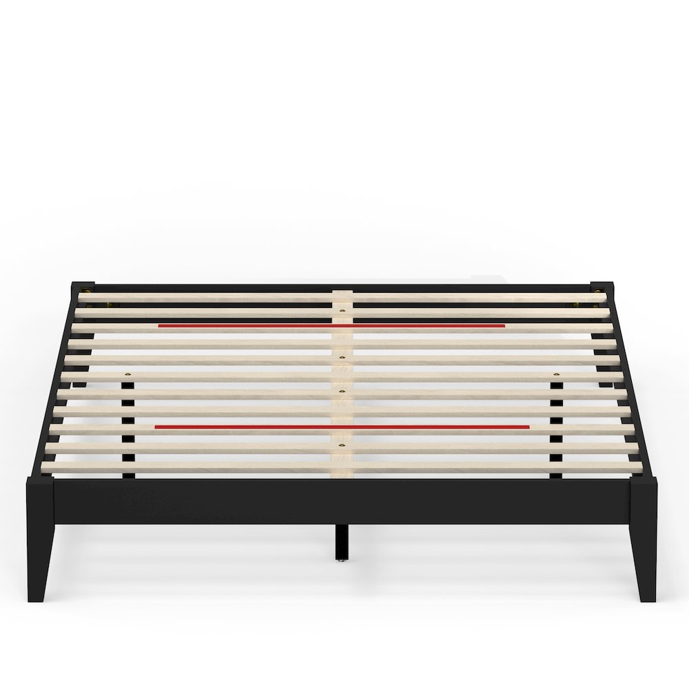Serene Farmhouse StyleQueen Wood Bed Frame – Black