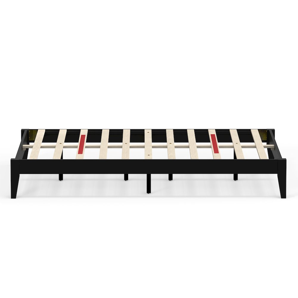 Serene Farmhouse StyleQueen Wood Bed Frame – Black