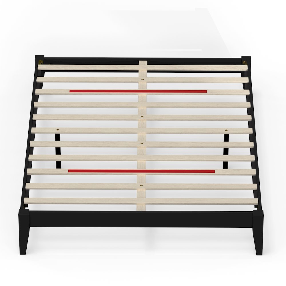 Serene Farmhouse StyleQueen Wood Bed Frame – Black