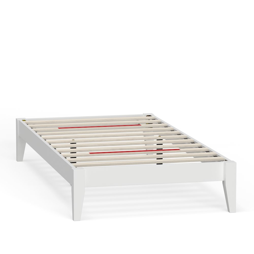 Serene Farmhouse Style Twin Wood Bed Frame – White