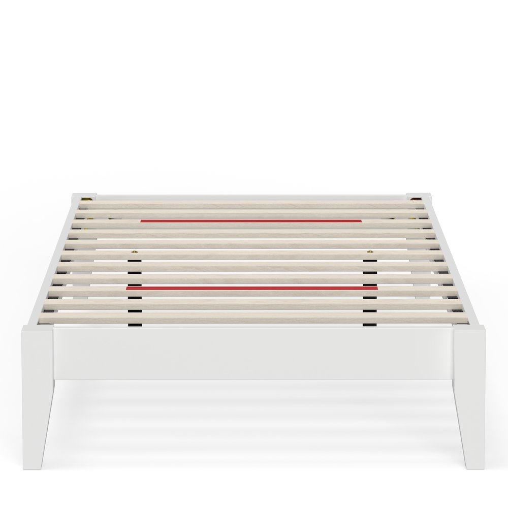 Serene Farmhouse Style Twin Wood Bed Frame – White