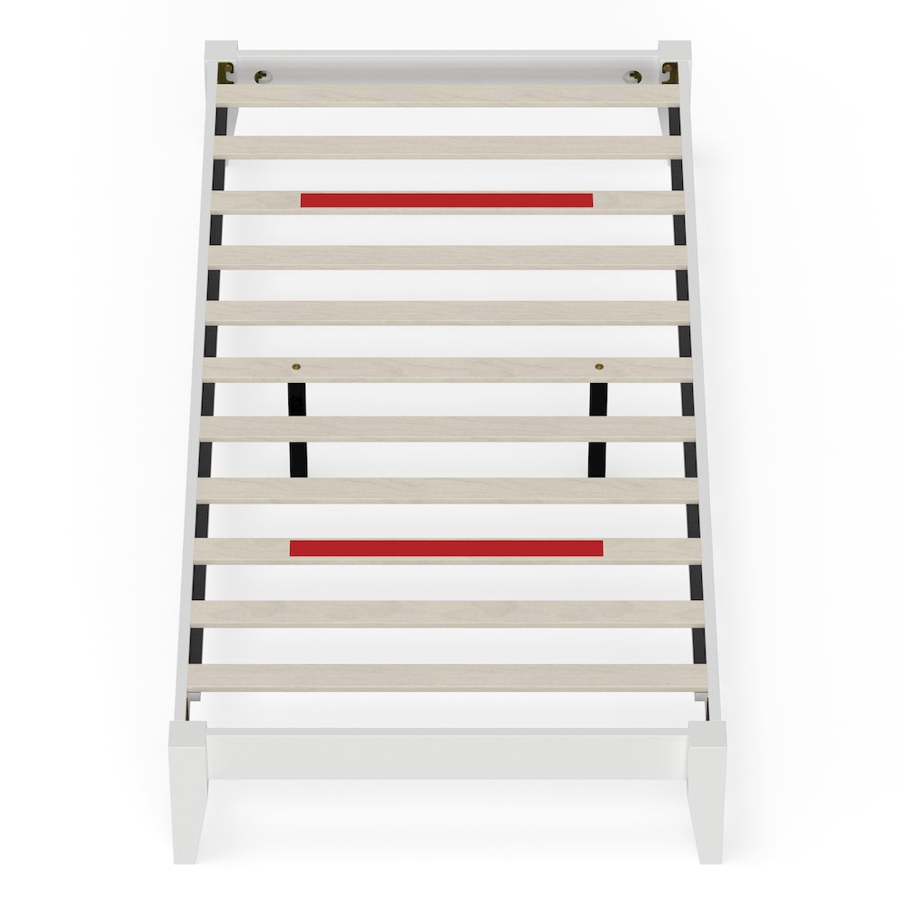 Serene Farmhouse Style Twin Wood Bed Frame – White