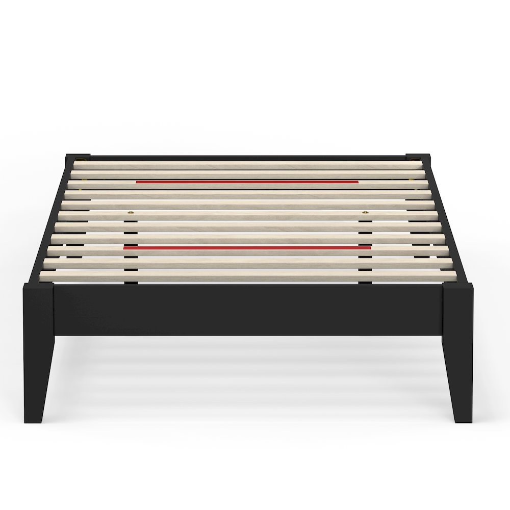 Serene Farmhouse Style Twin Wood Bed Frame – Black