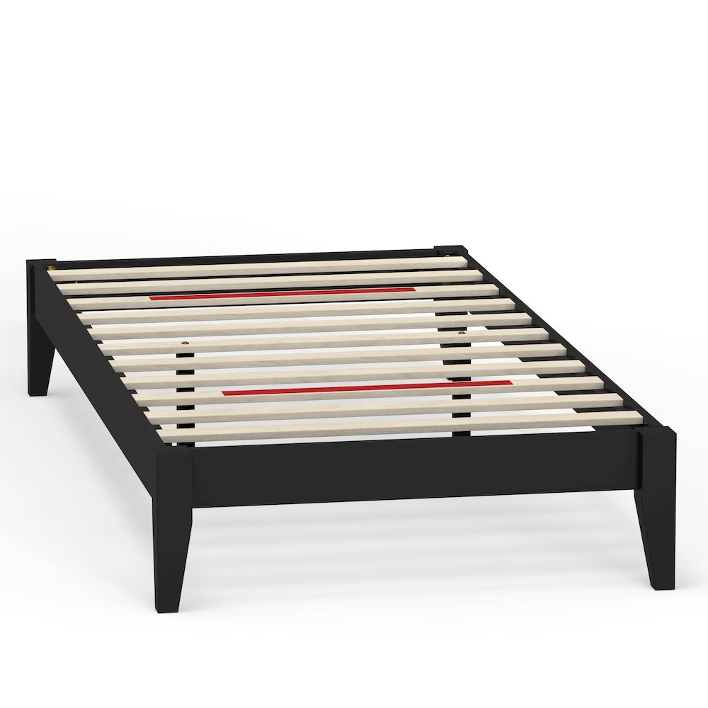 Serene Farmhouse Style Twin Wood Bed Frame – Black