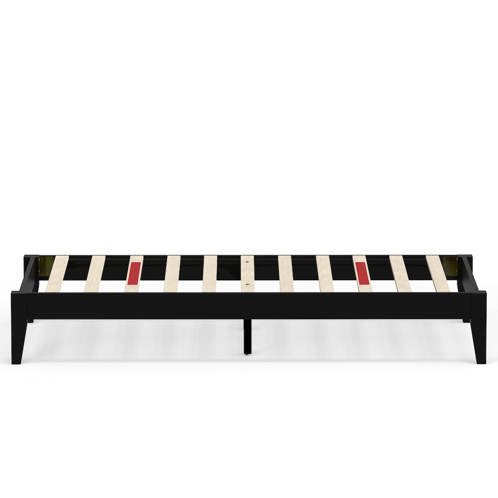 Serene Farmhouse Style Twin Wood Bed Frame – Black