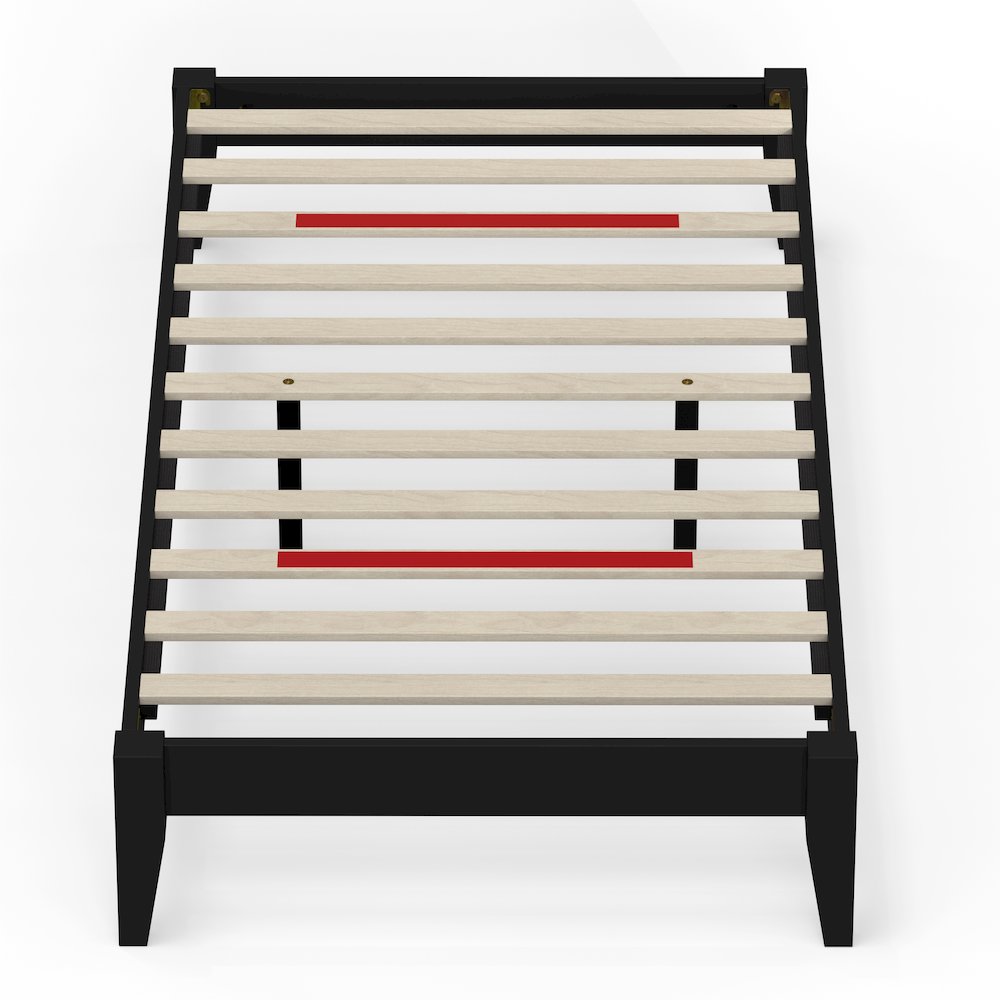 Serene Farmhouse Style Twin Wood Bed Frame – Black