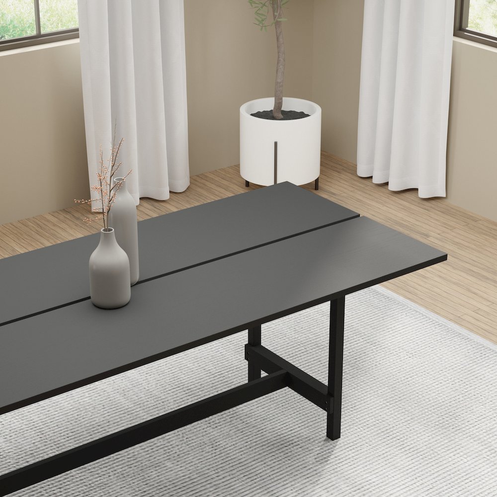 Jaslyn Split Top Dining Table – Black