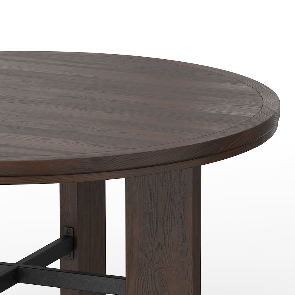 Georgio Dining and Game Table in Walnut Finish with Black Faux Leather Insert