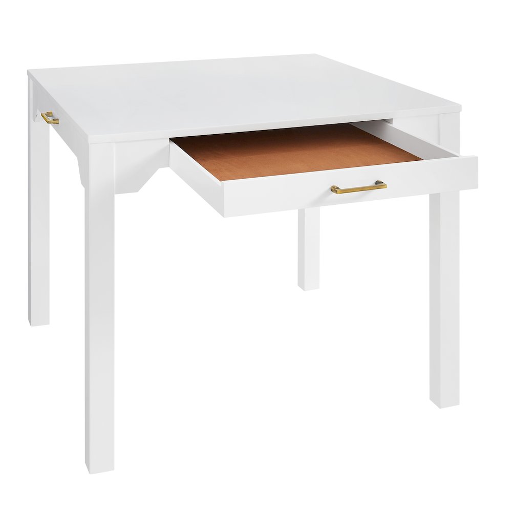 Annadale White Dining Table with Storage Drawer