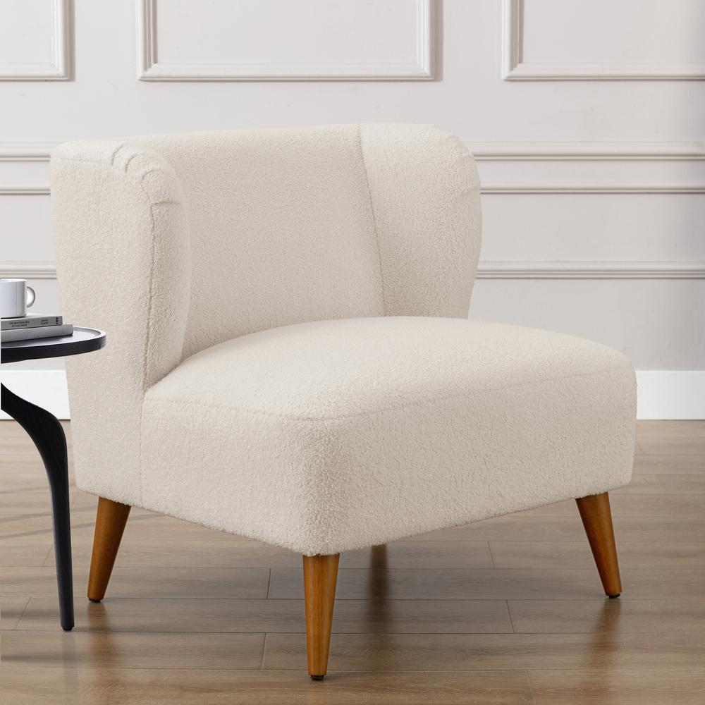 Vesper Boucle Accent Chair – Milky White