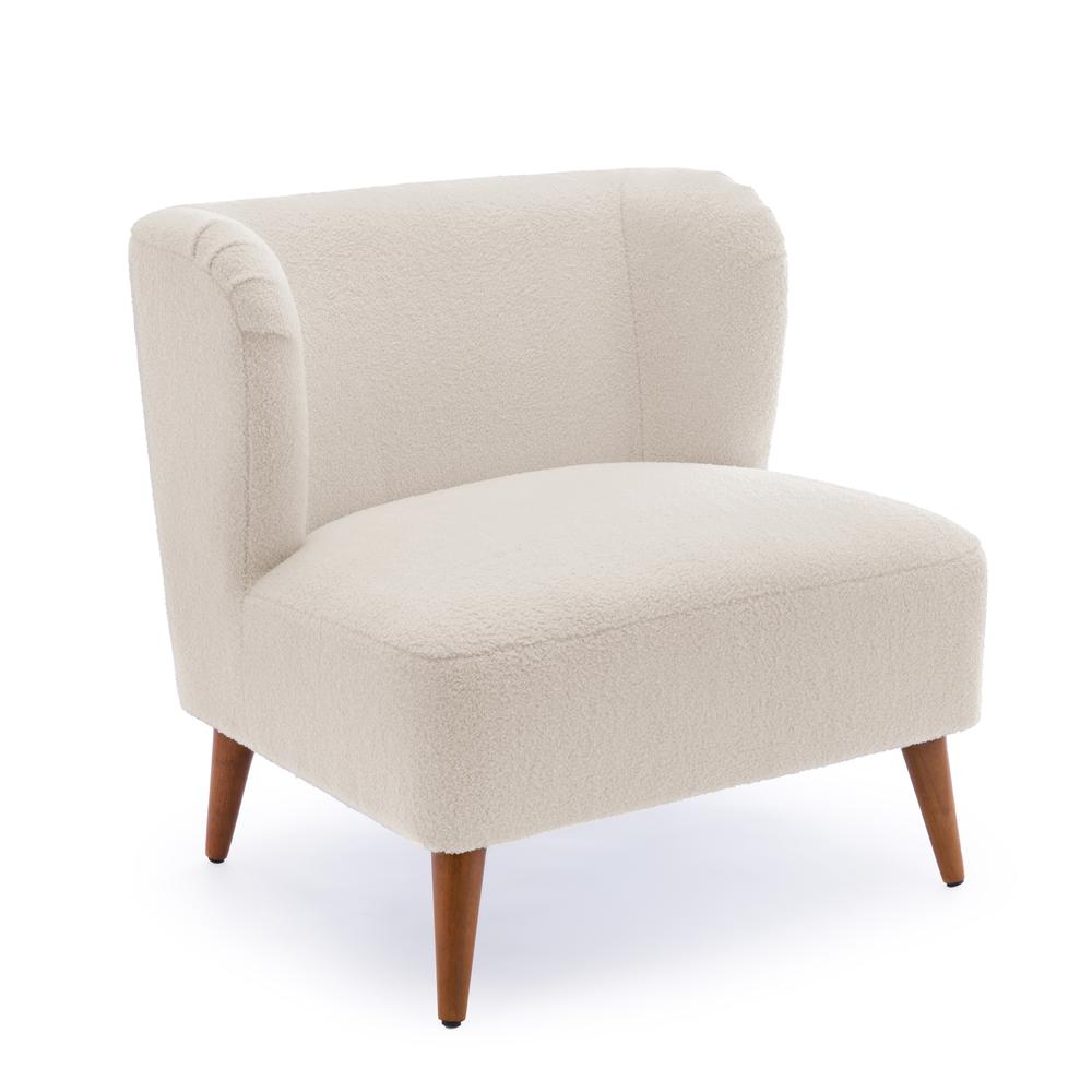 Vesper Boucle Accent Chair – Milky White