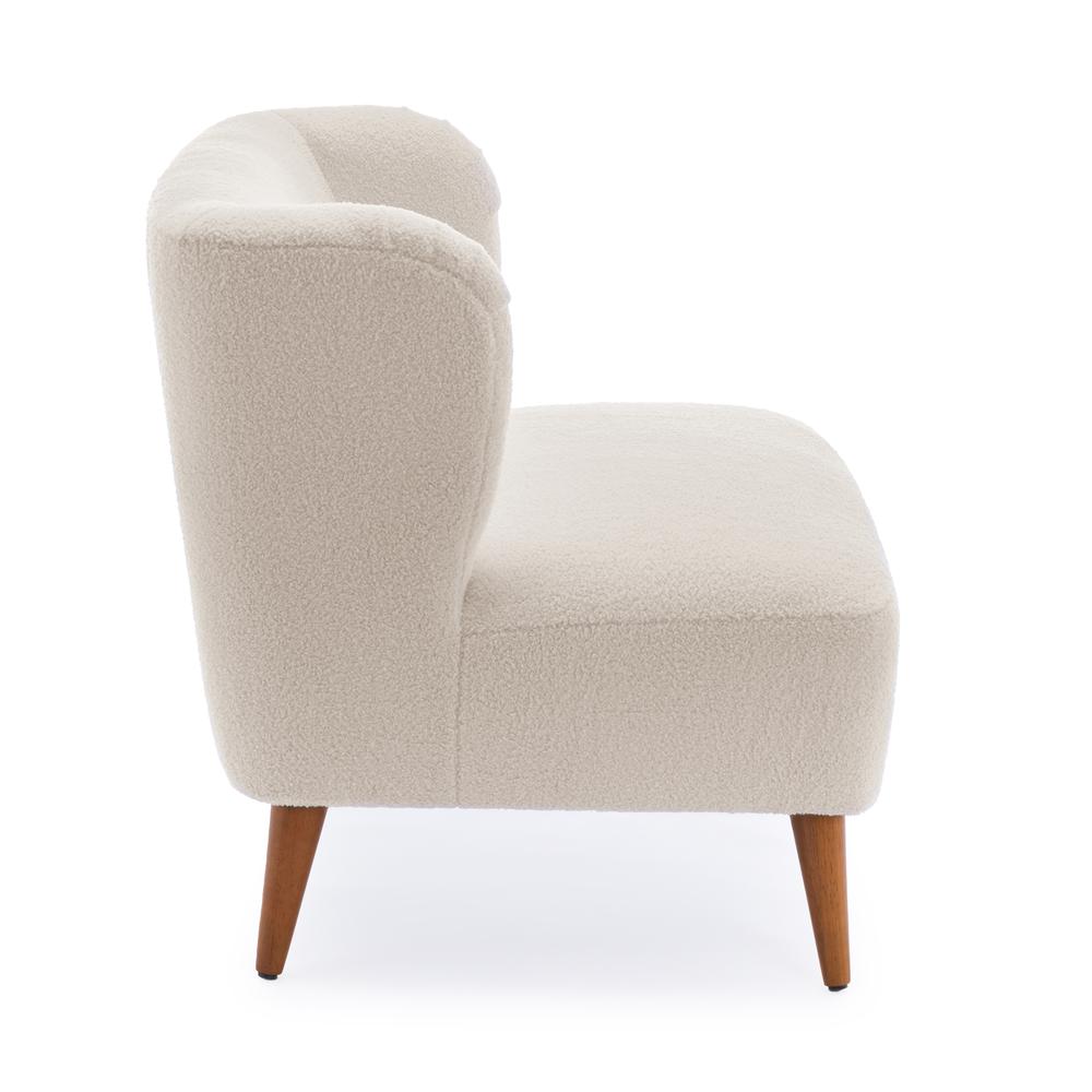 Vesper Boucle Accent Chair – Milky White
