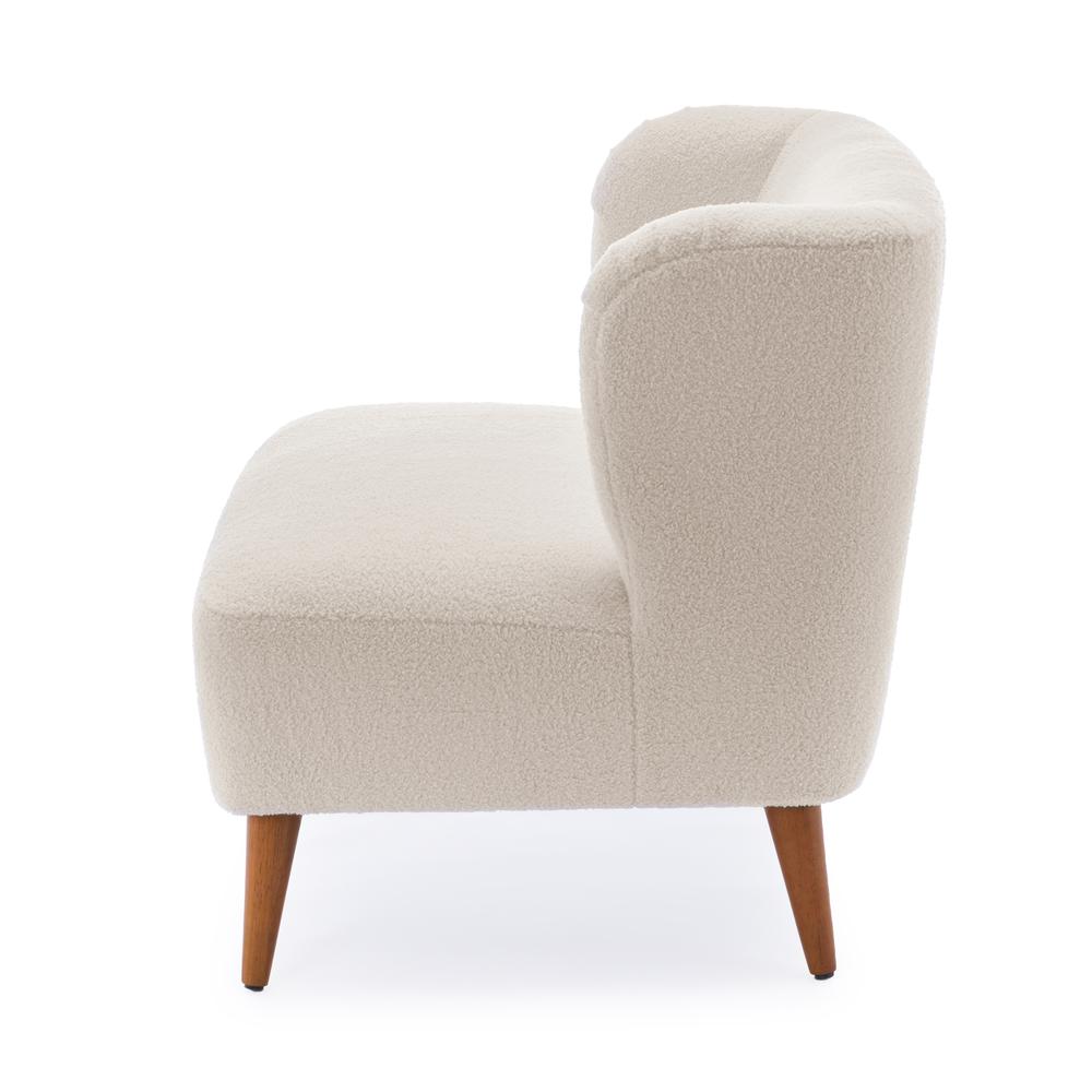 Vesper Boucle Accent Chair – Milky White