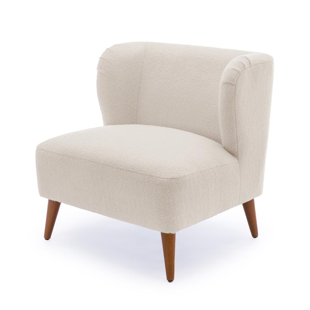 Vesper Boucle Accent Chair – Milky White