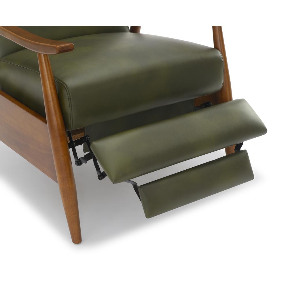Solaris Wood Arm Push Back Recliner – Fern Green