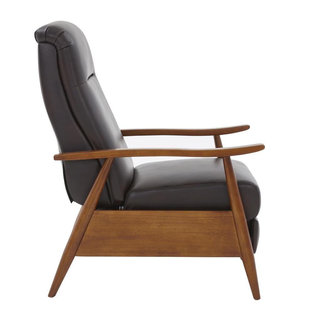 Solaris Wood Arm Push Back Recliner – Burnished Brown